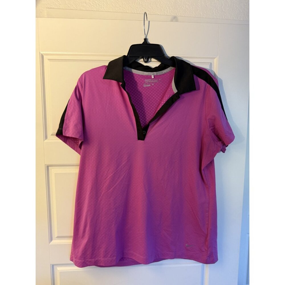 Nike Golf Tour Performance Polo Purple Black Lightweight Dri-Fit Activewear XL - Picture 2 of 5